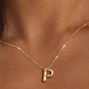 BRAND NEW, STILL IN THE PACKAGE Trendy Bubble Initial Charm and Necklace